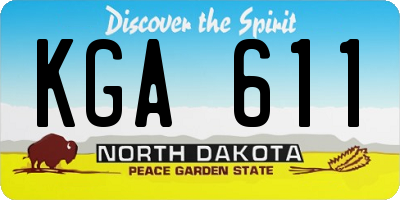 ND license plate KGA611