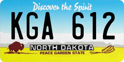 ND license plate KGA612