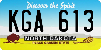 ND license plate KGA613