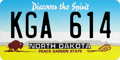 ND license plate KGA614