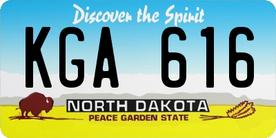 ND license plate KGA616