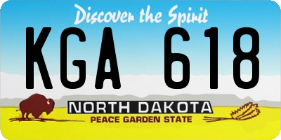 ND license plate KGA618