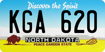 ND license plate KGA620