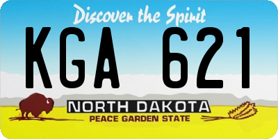 ND license plate KGA621