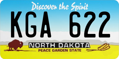 ND license plate KGA622