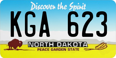 ND license plate KGA623