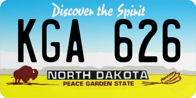 ND license plate KGA626