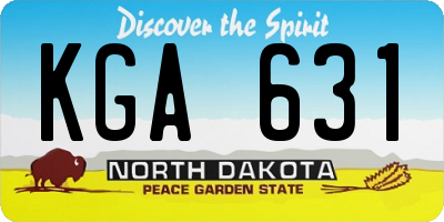 ND license plate KGA631