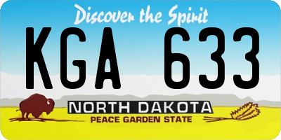 ND license plate KGA633