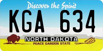 ND license plate KGA634