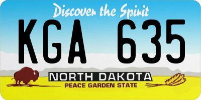 ND license plate KGA635