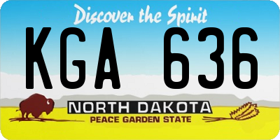 ND license plate KGA636