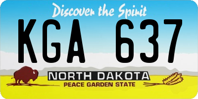 ND license plate KGA637