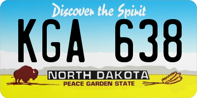 ND license plate KGA638