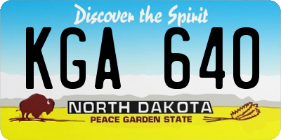 ND license plate KGA640