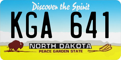 ND license plate KGA641
