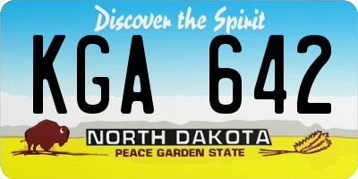 ND license plate KGA642