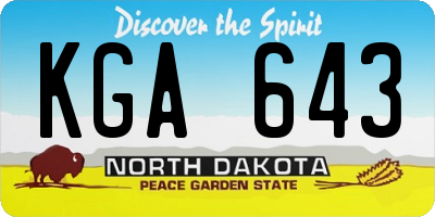 ND license plate KGA643