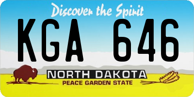 ND license plate KGA646
