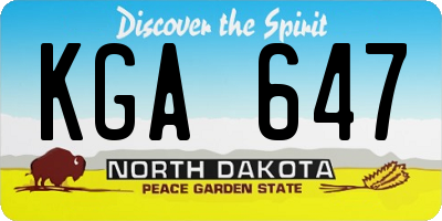 ND license plate KGA647