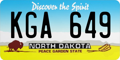 ND license plate KGA649