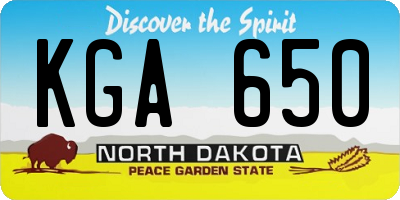 ND license plate KGA650