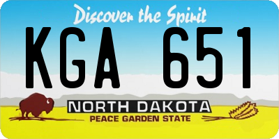 ND license plate KGA651