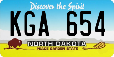 ND license plate KGA654