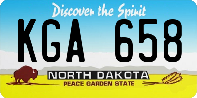 ND license plate KGA658