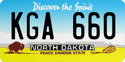 ND license plate KGA660