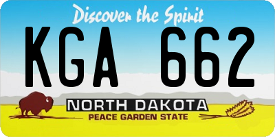 ND license plate KGA662