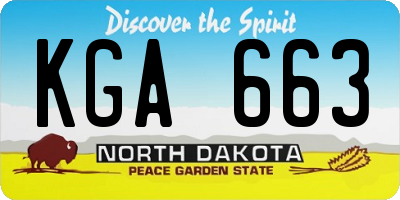 ND license plate KGA663