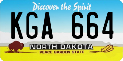 ND license plate KGA664