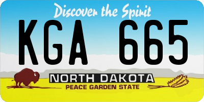 ND license plate KGA665