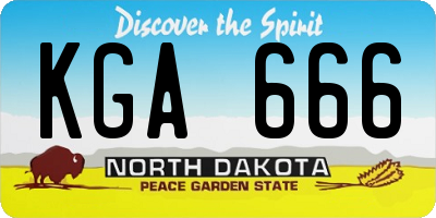 ND license plate KGA666