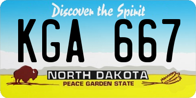ND license plate KGA667