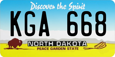 ND license plate KGA668