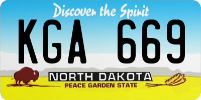 ND license plate KGA669