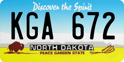ND license plate KGA672