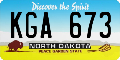 ND license plate KGA673