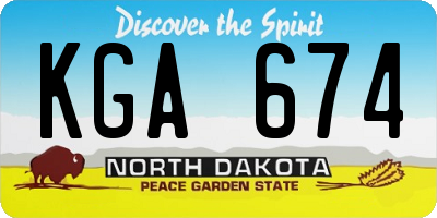 ND license plate KGA674