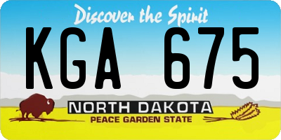 ND license plate KGA675