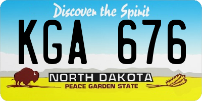ND license plate KGA676
