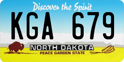 ND license plate KGA679