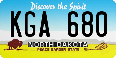 ND license plate KGA680