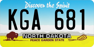 ND license plate KGA681