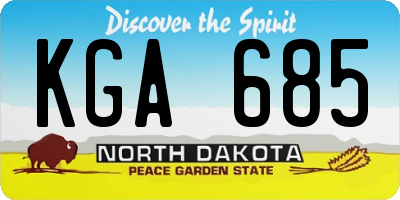 ND license plate KGA685