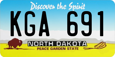ND license plate KGA691