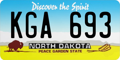 ND license plate KGA693