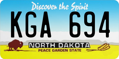 ND license plate KGA694